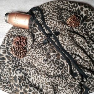 Leopard Print Sweater Cape w/ toggle closure